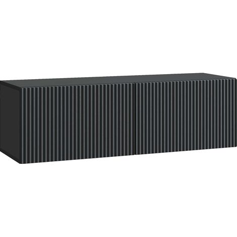 vidaXL Meuble TV mural Noir 98 x 31 x 30 cm Bois d'ingénierie