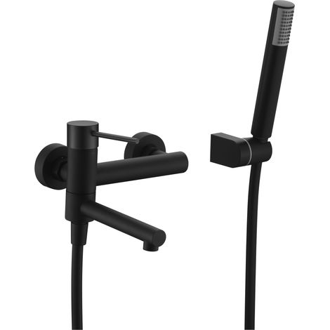 Rubinetto per vasca da bagno monocomando  Modello MILOS STICK  Colore Nero Finitura Opaca [ IMEX® ]