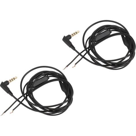 Câble de Réparation Audio 3.5mm avec Micro, 1.2m, en Cuivre Sans Oxygène pour Écouteurs DIY - Lot de 2 Pièces (1/5)
