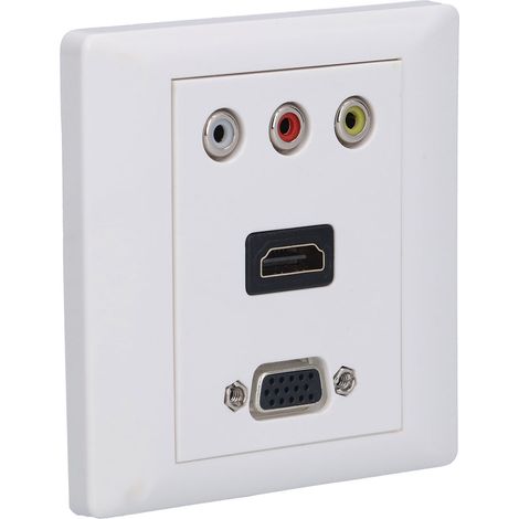 Câble haute définition 4K, prise HDMI, panneau VGA, panneau audio/vidéo 3RCA, prise murale multimédia de type 86. (1/5)