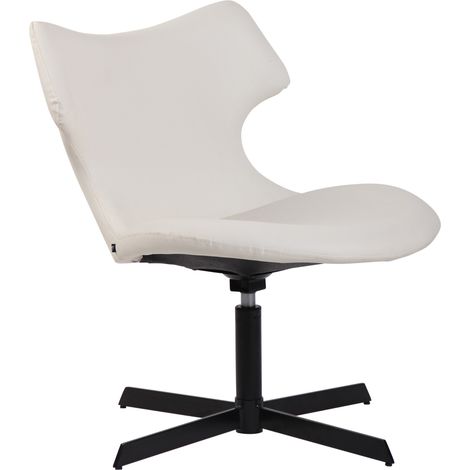 Chaise lounge Welland en Similicuir avec Pied en métal Blanc (1/5)