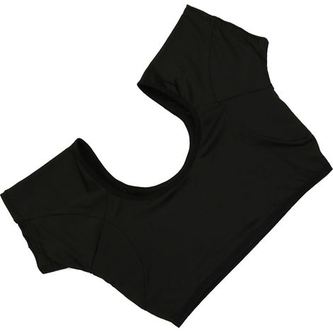 Débardeur anti-transpiration manches courtes, pull-over absorbant la sueur, lavable, sous-vêtement aisselles pour femme et fille, noir, taille M (1/5)