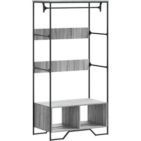 Meuble gris Sonoma, dimensions 90x50x180 cm, en bois d'ingénierie. (1/5)