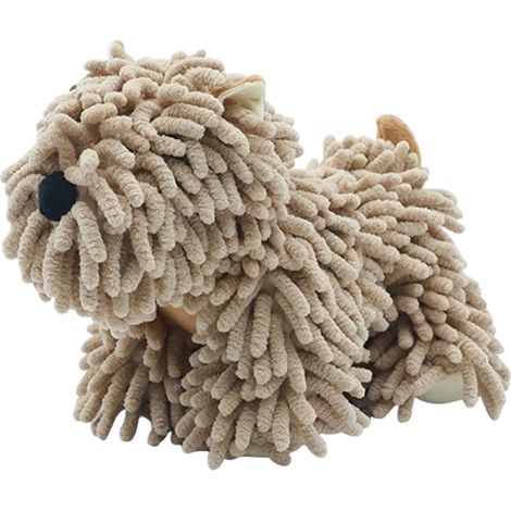 Serviette chenille boule de duveteuse en forme chien , torchon absorbant , s'imbibe rapidement d'eau