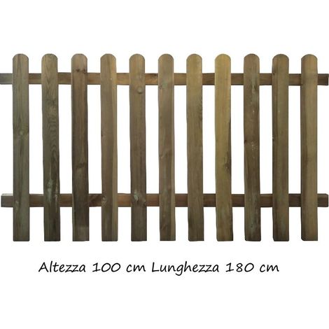 Steccato Bordura Aiuola 180 cm h 100 Giardino Recinzione Staccionata in Legno - Opzioni 5 Pezzi
