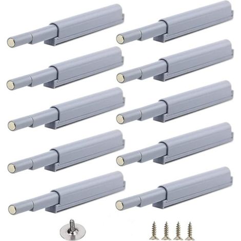 Lot de 10 loquets magnétiques push-open – fermetures magnétiques à ouverture par pression, réglables 1 à 3 mm, pour portes et armoires de meubles – (1/5)