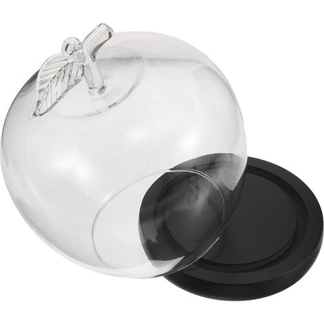 Cloche en Verre Transparente Grosse Taille avec Socle Noir en Bois, Vitrine pour Fleurs Stabilisées et Objets Décoratifs, Protection Anti-poussière pour Présentation Artisanale (1/5)