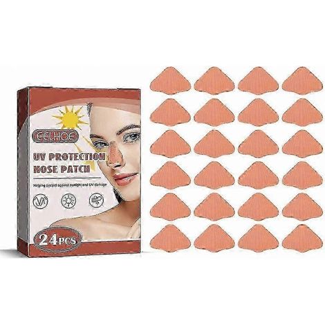 Patchs protecteurs de nez avec protection solaire UV, paquet de 24 - Bandes adhésives en coton respirant Couleur chair Idéal pour les sports de plein air et la randonnée (1/5)