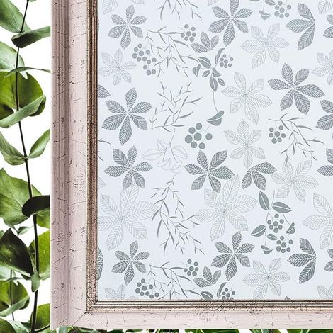 Feuille Film Fenetre Anti Regard Occultant44.5x200CM, Fleur Film Electrostatique Vitre Vitre Film Opaque Vitrage Film décoratif pour fenêtre (1/5)