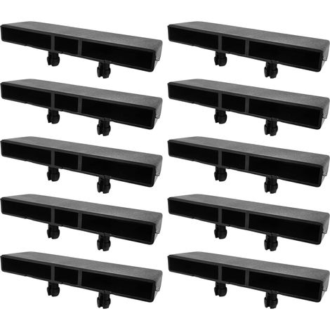 10x Embout support de latte double 38 x 8 mm en plastique pour sommier Cadre métal Embout Lit Meuble Fixation Clips Tenon, Noir (1/5)