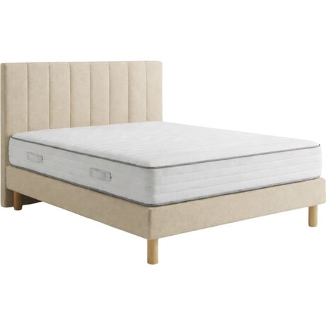 Ensemble Essenzia EXCEPTION 1000 + Sommier Tradition Graphic 13 cm + Pieds 160x220 Beige Ressorts
