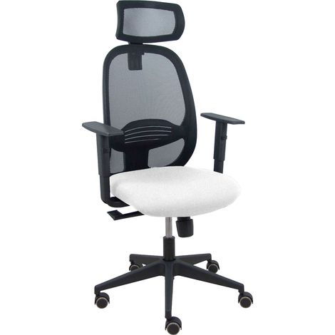 Silla Cilanco negra malla negra asiento bali blanco brazo regulable cabecero regulable