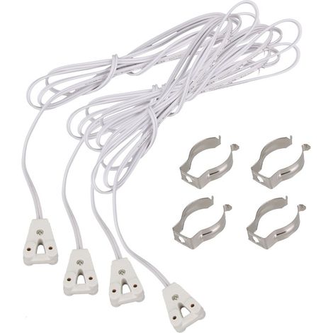 Douille de support de lampe T8 120cm Clips de fixation de base de tube LED Fluorescent AC100-250V 50 / 60Hz Lot de 4 (1/3)