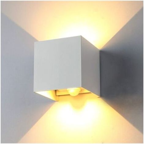 Applique murale chambre\u3000Applique murale à LED avec détecteur de mouvement, Applique 6W, blanc chaud 3000k, allumage/extinction automatique, Éclairage mural extérieur/intérieur pour jardin, allée, (1/4)