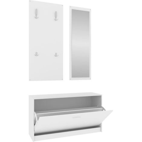 Meuble à chaussures,Ensemble d'armoires à chaussures 3-en-1 Blanc Bois d'ingénierie CFW9833971 (1/5)
