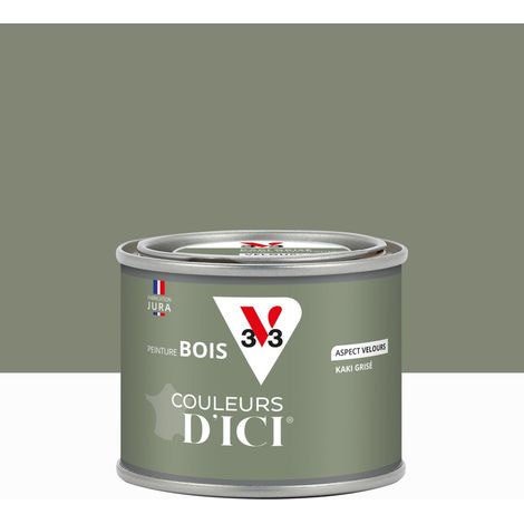 V33 Peinture extérieure bois V33 Couleurs d'ici, kaki grisé velours 0.125l