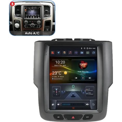 Carplay, Fonctionnalités Multimédia, Système de Navigation, compatible avec Dodge RAM 1500 2500 3500 2013-2018 Climatisation Manuelle, S4 B (1/2)