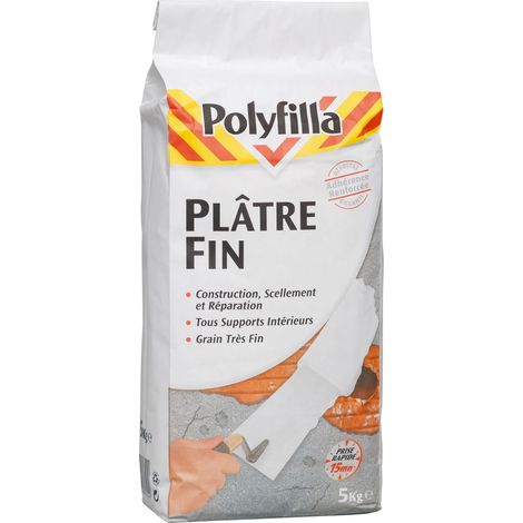 Polyfilla Travaux Spécifiques  Plâtre Fin Poudre  5 Kg
