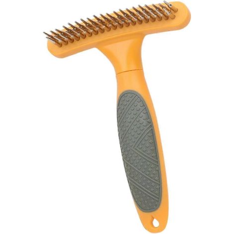Peigne à poils pour chiens, brosse de nettoyage pour animaux, brosse à picots double face, poignée antidérapante pour poils longs et courts (1/5)
