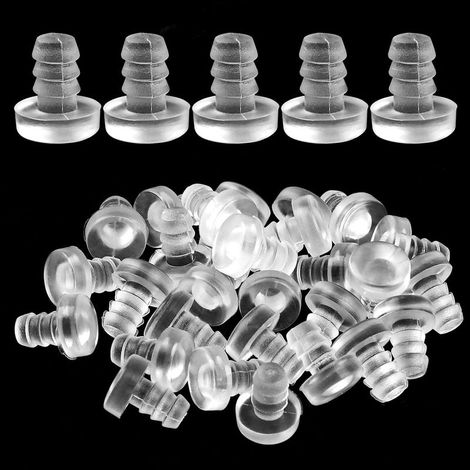 5mm 20x Amortisseur de porte butée silicone transparent butoir meuble placard cuisine (1/5)