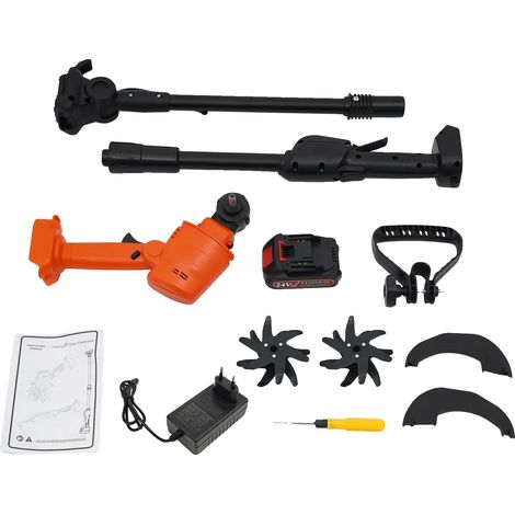Cultivateur sans fil, alimenté par batterie, préparation du sol efficace, Orange (1/2)