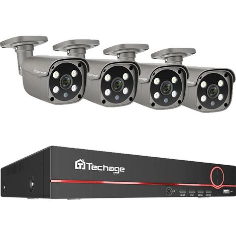 Überwachungskamerasystem, 4K-Auflösung, einfacher mobiler Zugriff, 8 Kanäle, 5 MP, 4 Kameras (1/2)