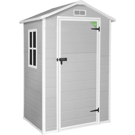 Wasabi - Gartenhaus Kunststoff mit Boden 1.4 Aqua – 134x103x202cm – Fenster – Gerätehaus Outdoor Wetterfest 1,37m2
