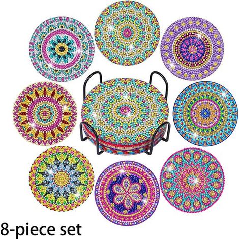 8 Untersetzer Mit Ständer Diamant-Untersetzer Diamantmalerei für Erwachsene Geeignet für Anfänger Erwachsene und Kinder Geeignet für Küche und 10 10 (1/5)