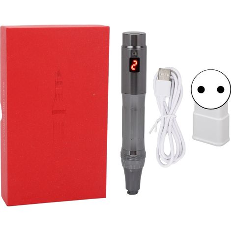 Stylo professionnel de microneedling électrique rechargeable, MTS pour soin cutané, prise EU 100-240V, tenue manuelle. (1/5)