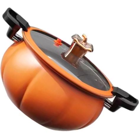 Marmite en pierre médicale grande capacité, excellente étanchéité, avec protection anti-brûlure en silicone, multifonctionnelle, orange, 24 cm/9,4 pouces (1/5)