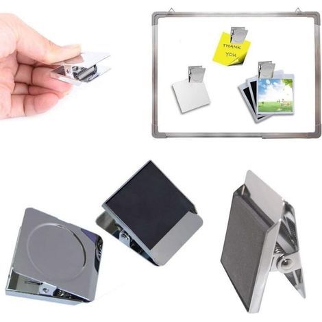10 Pièces Pince Aimantée, Clips Pince en Aimant Métal Pinces Aimant Frigo Clips Magnétiques Pince Aimant Pinces à Dessin pour Tableau Blanc, Réfrigérateur, Bureau (1/3)