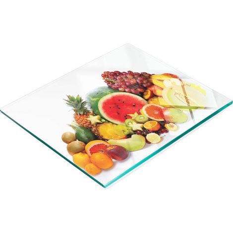 Servierbrett aus gehärtetem Glas mit Fruchtmotiven, 60 x 52 cm (1/5)