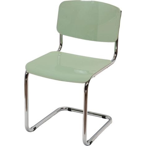 Amadeus - Chaise de salle à manger en acier chromé vert sauge Irina (1/2)