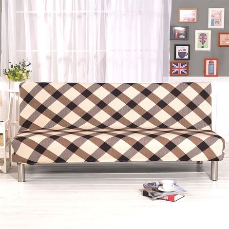Imprimé sans accoudoirs Housse de canapé stretch Slipcover Tissu Polyester doux Lit protection pour canapé Canapé Slipcover Spandex élastique vintage simple moderne pliante Canapé Shield (1/5)