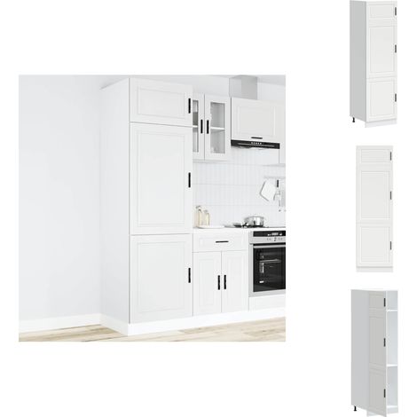 Armoire de cuisine Porto blanc bois d'ingénierie - Armoire De Cuisine - Armoires De Cuisine - Armoire De Cuisine Haute - Armoire De Cuisine Latérale (1/5)