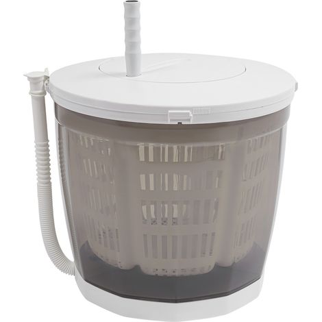 Mini-lave-linge portable, lave-linge 2 en 1 sans électricité et essoreuse manuelle, petit lave-linge, lave-linge-essoreuse d'extérieur compact de 2 kg, gris (1/5)