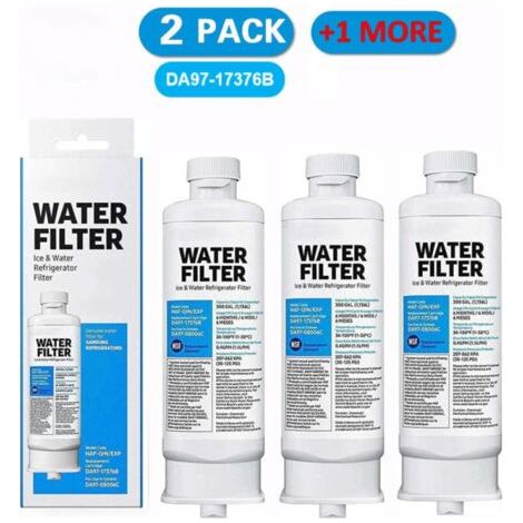 Lot de 3 filtres à eau de réfrigérateur – Charbon de noix de coco 100 % naturel – Compatible DA97-17376B DA97-08006C HAF-QIN HAF-QIN/EXP