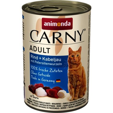 Animonda Carny Adult Katzennassfutter getreidefrei 400 g Rind, Kabeljau & Petersilienwurzeln Nassfutter Katze