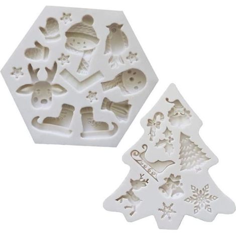 Moules en Silicone - Noname - 3D Arbre De Noël - 2pcs - Résistant à la chaleur - Non-adhésif (1/4)
