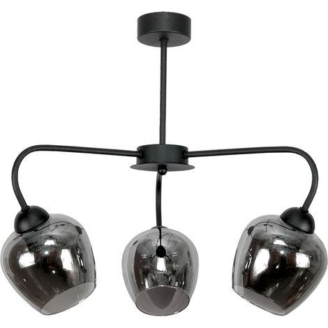 Hängeleuchte, schwarz, Glasschirm, Graphit, 15-172 Horacy