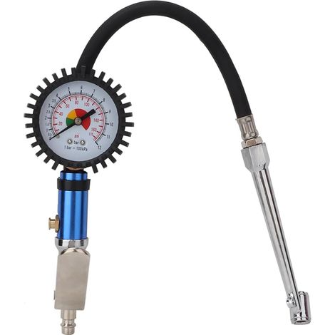 Tyre Pressure Gun, 12 Bar Self-Tightening Tyre Inflator with Pressure Gauge, Quick Air Connector, Tyre Pressure Measurement (1/5)