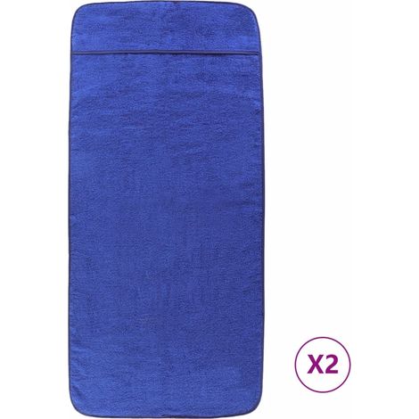 Serviettes de plage 2 pcs bleu royal 75x200 cm tissu 400 GSM (1/5)