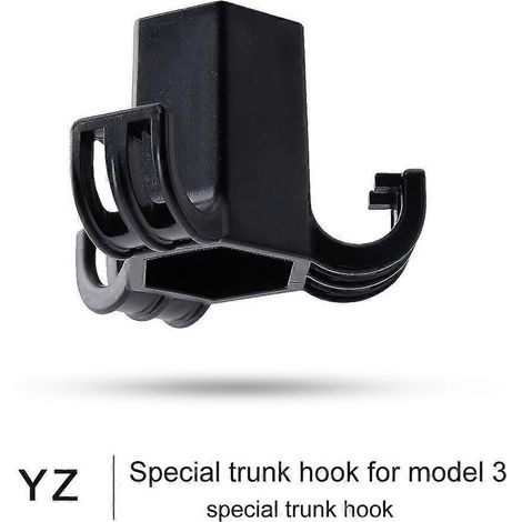 Crochet de coffre pour Tesla Model 3 - Cache-boulon robuste - Support de fixation pour accessoires Tesla Model 3 - Charge maximale : 20 kg - Noir (1/5)