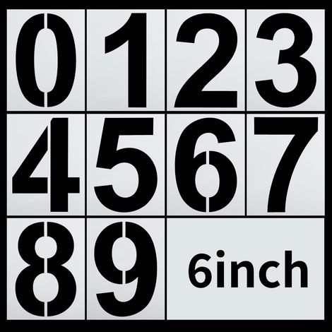 Pochoirs numérotés de 15 cm, pochoirs numérotés d'adresse de 0 à 9, pochoirs numériques réutilisables en plastique, pochoirs numériques, pochoirs pour gâteaux, numéros d'adresse, modèles de peinture (1/5)