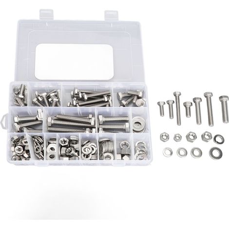 Kit d'assortiment de boulons à vis hexagonales en acier inoxydable, 246 pièces, rondelles d'écrous pour appareils ménagers (1/5)