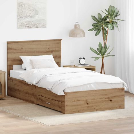 Bettrahmen Artisan-Eiche 100 x 200 cm Holzwerkstoff (1/5)