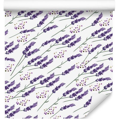 Papel pintado color lavanda para salón y dormitorio, 50x1000 cm. (1/5)