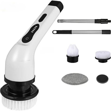 Spazzola Elettrica Pulizia Rotante Cucina Piastrelle Bagno 3Testine Ricaricabile