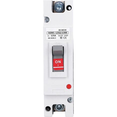 Disjoncteur monophasé MCCB, interrupteur de protection pour batterie solaire, sectionneur, disjoncteur, 125 A 250 V CC
