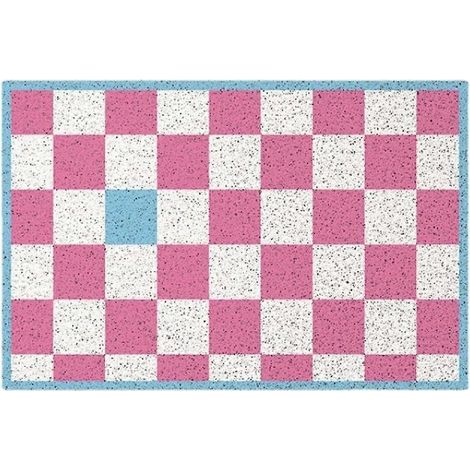 Tapis de cuisine rembourré anti-fatigue, 38 x 58 cm, imperméable et antidérapant, à carreaux, pour un confort optimal en position debout. (1/5)